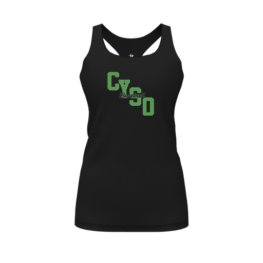 [FT0TRBBK-FYS-LOGO1] Decker Racerback Tank Top (Female Youth S, Black, Logo 1)