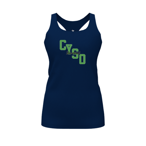 [FT0TRBNV-FYS-LOGO1] Decker Racerback Tank Top (Female Youth S, Navy, Logo 1)