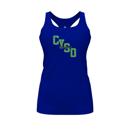 [FT0TRBRY-FYS-LOGO1] Decker Racerback Tank Top (Female Youth S, Royal, Logo 1)