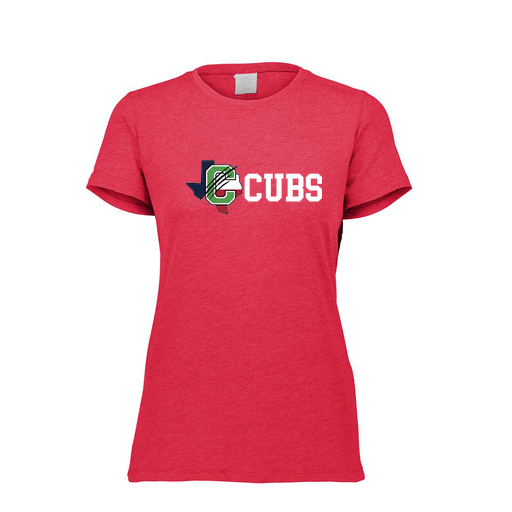[FTSCUBRD-FAXS-LOGO3] Decker Women's Tri-Blend T-Shirt - Short Sleeve (Female Adult XS, Red, Logo 3)