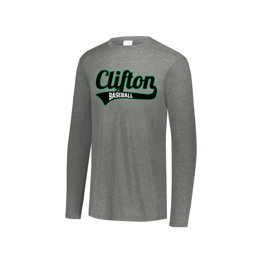 [FTLCUBGY-YS-LOGO2] Decker Youth Tri-Blend T-Shirt - Long Sleeve (Youth S, Gray, Logo 2)